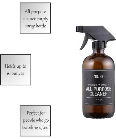 47th & Main Amber Glass Spray Bottle - 16-Ounce All Purpose Cleaner | Eco-Friendly Shipping Worldwide - Buy Online on GoSupps.com
