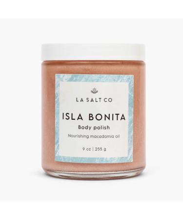 LA SALT CO Isla Bonita Exfoliating Body Polish Scrub 9 oz | Hydrating and Moisturizing for Rough Dry Skin | Light Tropical Floral Scent | 100% Vegan and Certified Cruelty Free