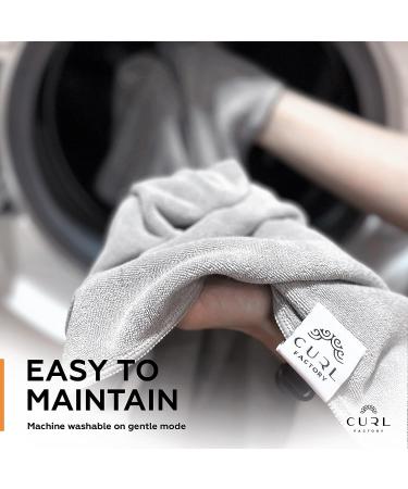 Quick Dry Microfiber Hair Towel Wrap for Curly Hair | 20x40 inch Gray Towel with Elastic Strap for Drying and Plopping - Buy Online on GoSupps.com
