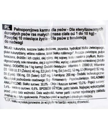 ROYAL CANIN Sterilized Mini Feed for Small Dogs Sterilized Bag 1 kg 1000 g - Buy Online on GoSupps.com