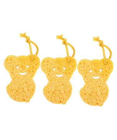 Ipetboom 3pcs Bath Sponge Face Facial Scrubber for Face Shower Loofah Foam Facial Tools Sponge Shower Sponge for Cleaning Bathroom Washing Wood Pulp Fiber Towel Massage Miss