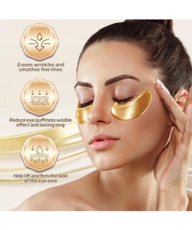 50 Pairs 24k Gold Under Eye Patches - Collagen Eye Masks for Dark Circles & Puffiness | Reduce Wrinkles & Revitalize Skin - Buy Online on GoSupps.com
