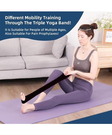 Laufe Stretch Band for Yoga & Pilates - 75cm Dehnhilfe with 3 Rings - Sustainable Pain Therapy & Fascia Training - Buy Online on GoSupps.com
