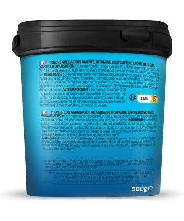 BODYLAB24 Concentrated Pre-Workout Booster 500g - Black Currant Energy Booster with Creatine Beta-Alanine & Caffeine for Enhanced Training Power - Buy Online on GoSupps.com
