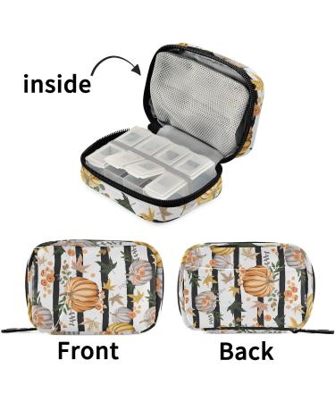 Pumpkins Thanksgiving Day Fall Pill Organizer | 7-Day Large Medicine Box for Vitamins & Supplements | Travel Gifts - LTT-036 - Buy Online on GoSupps.com