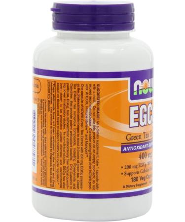 NOW Foods EGCg Green Tea Extract 400mg 180 Veg Capsules Pack of 3 - Buy Online on GoSupps.com