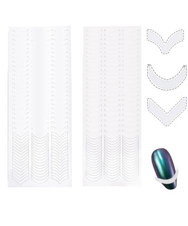 French Manicure Stickers Nail Art Stickers French Nail Design Nail Decals Manicure Accessories Nail Art Decoration Adhesive Nail Stickers DIY Nail Art 4608 pieces in a 4-pack(Regular)