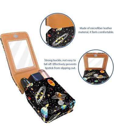 Buy Cartoon Space Rocket Leather Lipstick Case - Mini Organizer with Mirror for Lip Gloss & Lipstick - Perfect Travel Accessory - Buy Online on GoSupps.com