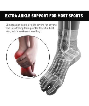 AVIDDA Plantar Fasciitis Compression Socks for Arthritis Pain Relief - Grey, Size L - Buy Online on GoSupps.com