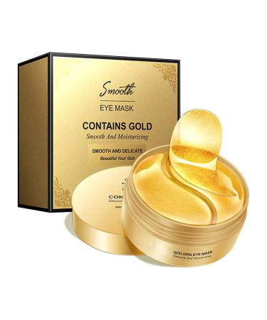 Under Eye Patches for Dark Circles and Puffiness 60Pcs Under Eye Mask for anti Wrinkles & anti Aging 24K Gold Eye Gel Pads with Collagen to Reduce Eye Bags Puffy Eyes Treatment Hydrating Eye Mask GOLD(60 Pcs)