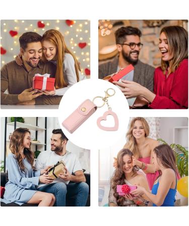Mini keychain with lipstick case heart-shaped lipstick case mirrored lipstick holder travel keychain - Buy Online on GoSupps.com