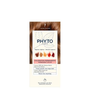 Phyto Paris Coloration Permanente Couleur Intense Naturelle et Lumineuse Couvre les Cheveux Blancs Enrichie en Pigments V g taux Kit Complet Usage Unique 7 Blond 112 ml (Lot de 1)