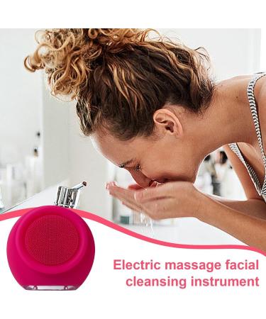 Anulely Face Cleansing Brush Electric Facial Brush Delicate Silicone Face Wash Brush Waterproof Face Cleansing Brush for Effective Face Cleansing Pink/Red - Buy Online on GoSupps.com