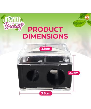 2pk Dual Makeup Sharpener for Eye, Lip, and Eyebrow Pencils - Big & Small Holes Eyeliner Sharpener - Buy Online on GoSupps.com