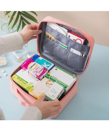 4Stk Large Capacity Waterproof Medication Bag - Travel Pharmacy First Aid Pocket Medicine Storage for Home & Office (Pink) - Buy Online on GoSupps.com