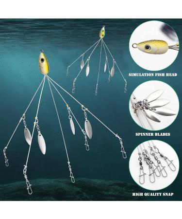 FREGITO 5 Arms Alabama Umbrella Rig Fishing Bass Kit - 62pcs Trout Salmon Lures Bait Rigs - Buy Online on GoSupps.com