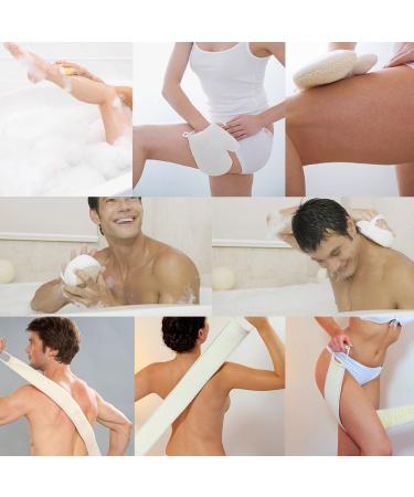 ASIV 3 in 1 Loofah Sponge Back Scrubber & Gloves | 100% Natural Loofah for Velvety Soft Skin | Massage & Wellness Solutions - International Shipping - Buy Online on GoSupps.com