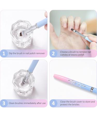JASSINS Nail Clean Up Brushes - 4PCS Gel Polish Manicure Tools for Nail Art Design & Cuticle Cleaning (Pink Turns Blue) - Perfect for DIY Nail Design - Buy Online on GoSupps.com