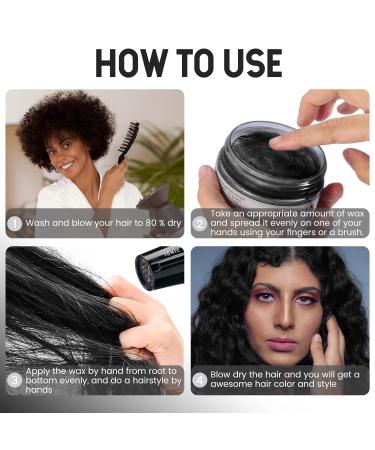 Temporary Hair Color Wax for Men & Women - Black Hair Dye Pomade for Parties Cosplay & Halloween - 4.23oz - Buy Online on GoSupps.com