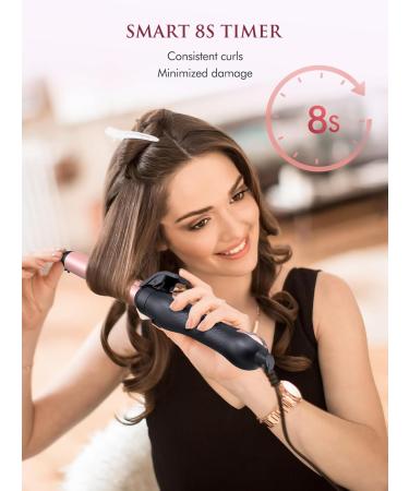 LANDOT Automatic Rotating Curling Iron - 1-Inch Hair Curler for All Hair Types | Easy Ceramic Curling Wand - Salon Quality Curls & Waves Adjustable Temperature Dual Voltage - Buy Online on GoSupps.com
