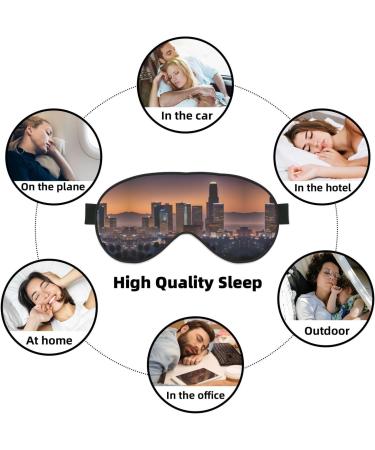 Los Angeles Skyline Print Eye Mask | Soft Travel Eye Shade for Sleep Yoga & Shift Work - Buy Online on GoSupps.com