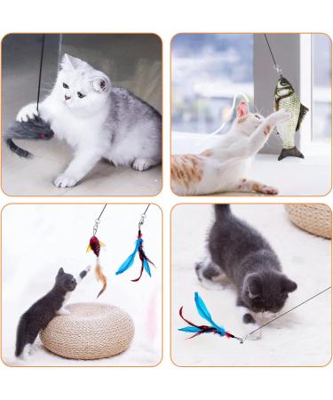 Zhenle 4pcs Interactive Cat Toy for Indoor Cats Kitten Toys Sets Mouse toy for Cats Feather Self Play Hanging Door Cat Toy Bouncing Fish for Exercising Eliminating Boredom - Buy Online on GoSupps.com
