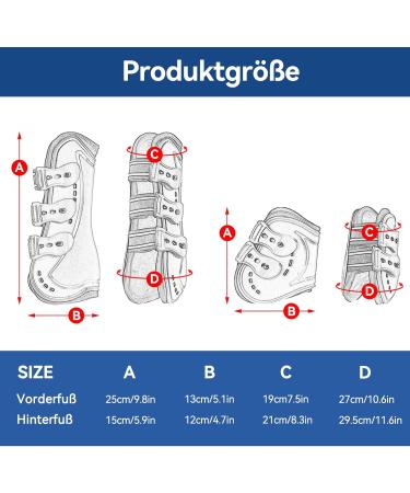 Free Gaiters & String Caps Set - 4 Neoprene Horse Tendon Protectors for Jumping Riding & Dressage - Buy Online on GoSupps.com