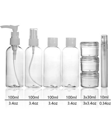MOCOCITO Clear Toiletry Bag Set with 8 Bottles - EU & UK Approved | Rose Golden Toiletry Bag for Women & Men - Buy Online on GoSupps.com