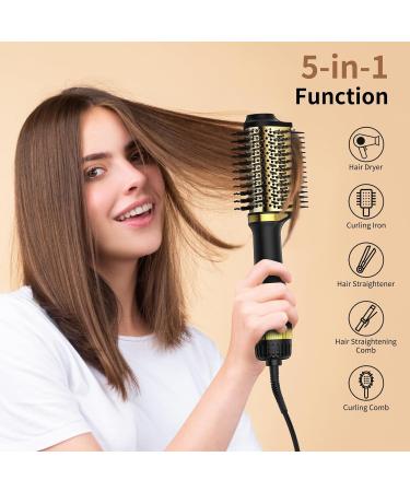 ARAS 5 in 1 Hair Dryer Brush with Negative Ion Technology - 1000W Hot Air Brush for Curly, Straight, and Voluminous Hair - Buy Online on GoSupps.com