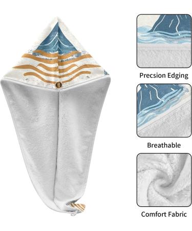 Summer Paradise Island Seamless Hair Towel 2 Pack | Super Absorbent Quick Dry Hair Turbans for Women & Girls - Buy Online on GoSupps.com