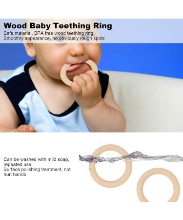 Natural Wooden Baby Teething Toys - 10 Smooth Teether Circles | Eco-Friendly Baby Accessories - Buy Online on GoSupps.com