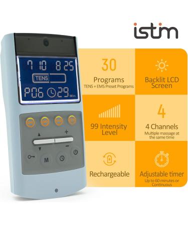 iStim TENS EMS Muscle Stimulator EV-906 - Pain Relief & Muscle Strengthening with Japanese Gelled Electrodes | Buy Internationally - Buy Online on GoSupps.com
