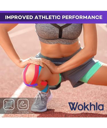 Purple Waterproof Kinesiology Tape 5M Roll - Latex Free Muscle & Physio Tape for Ankle, Knee & Shoulder - Strong Grip Sports Strapping with Medicated Glue - Includes E-Manual - Buy Online on GoSupps.com