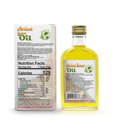 ECO NAVA Apricot Kernel Oil 200 ml - 100% Natural Cold Pressed, Vegan, Premium Grade for Cooking, Salads, Hair, Face & Skin | 6.8 oz - Buy Online on GoSupps.com