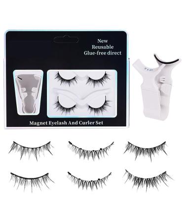 Wpsagek Reusable Magnetic Eyelashes | 2 Pairs Reusable Magnetic Eyelashes No Glue or Eye Liner | 3D Eye Makeup Cosmetic False Eyelashes Extension Kit for Natural Look