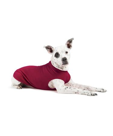 Gold Paw Stretch Fleece Dog Coat  Soft, Warm Dog Clothes, Stretchy Pet Sweater  Machine Washable, Eco Friendly  All Season  Sizes 2-33, Garnet, Size 16 16 Garnet