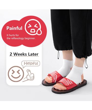Byriver Acupressure Shoes - Reflex Zone Massage Slippers for Men | Pain Relief for Plantar Fasciitis Heel Arch Arthritis & Neuropathy | Available in Red Sizes 25 & 35-37.5 - Buy Online on GoSupps.com