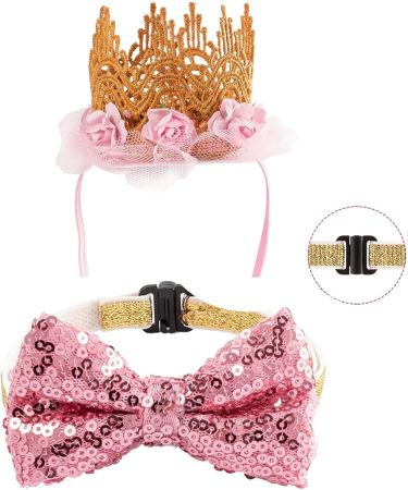 Zhenp Dog Wedding Dress Set - 3 Pieces Tutu Rock for Dogs Princess Crown Birthday Outfit & Collar for Little Pets - Buy Online on GoSupps.com