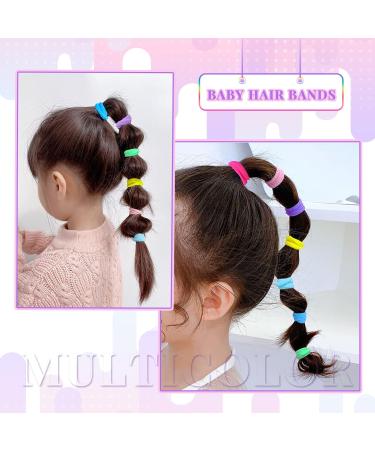 Hanyousheng 200 Pcs Baby Hair Bands - Seamless Elastic Hair Bobbles for Girls in 8 Multicolor Toddler Hair Bands - Kids Hair Accessories - Buy Online on GoSupps.com