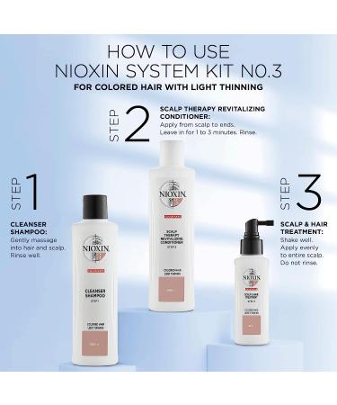 Nioxin System 3 for Coloured Hair with Light Thinning | Scalp Therapy & Hair Thickening Treatment | 300ml Shampoo - Buy Online on GoSupps.com