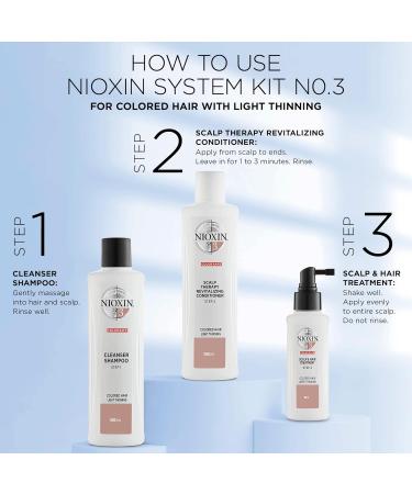Nioxin System 3 Shampoo & Conditioner Prepack for Color Treated Hair - 33.8 fl oz with Light Thinning Pumps - Buy Online on GoSupps.com