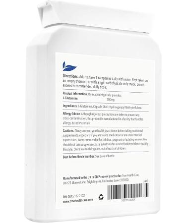L-Glutamine Supplement 500mg - 90 High Strength Capsules | Targeted Release Amino Acid - Buy Online on GoSupps.com