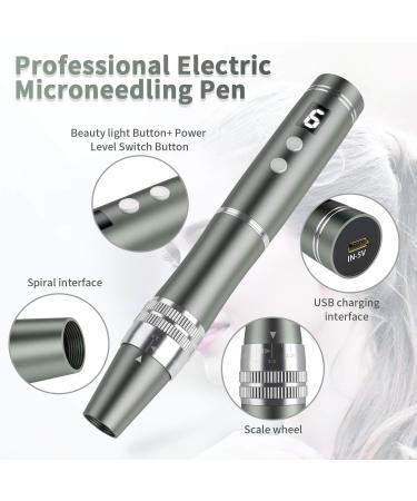 Beauty Links Electric Microneedling Pen with 4 LED Lights - 0-2.5mm Skin Rejuvenation Tool for Anti-Acne & Anti-Aging - Includes 10 Needle Cartridges - Buy Online on GoSupps.com