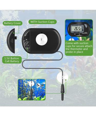 Thlevel LCD Digital Aquarium Thermometer with Water-Resistant Sensor Probe for Fish Tank, Reptiles, and Terrariums - Buy Online on GoSupps.com