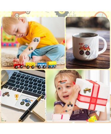 Monster Truck Birthday Party Temporary Tattoos - 42 Pieces, 10 Sheets of Big Cars & Finish Lines Stickers for Kids Girls Boys - Ideal Decorations & School Rewards - Buy Online on GoSupps.com