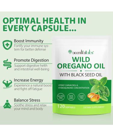 Oil of Oregano Softgels 2 in 1 Oil of Oregano with Black Seed Oil 240 Count Oregano Oil Supplement Capsules Organic Oregano Oil Extract Non-GMO Gluten Free - 2 Bag 120 Count (Pack of 2) - Buy Online on GoSupps.com