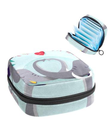 Women's bonds storage pockets Stillpad holder elephant background portable period kit bag feminine product bag for women girls color4