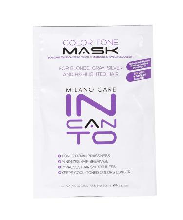 Milano Care Incanto Color Tone Mask   Professional Hair Toner Mask for Brassy Hair   Purple Conditioning Treatment For Blonde  Gray  Silver  Highlighted and Color Treated Hair 1 Fl Oz (Pack of 1)