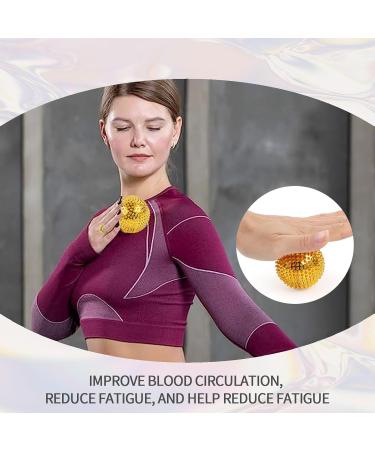 6 Magnetic Hedgehog Massage Balls & 10 Acupressure Rings - Gold Stress Relief Yoga Massage Set - Buy Online on GoSupps.com