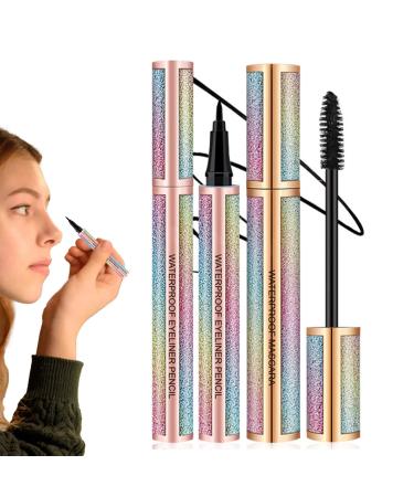 Eyeliner and Mascara Set | 4D Waterproof and Long-Lasting Makeup Volumizing and Lengthening Mascara & Waterproof Eyeliner - for women and girls perfect for dates
